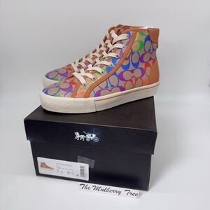 Coach CA855 Citysole High Top Platform Sneaker In Rainbow Signature Canvas 7